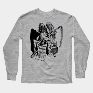 Funny grim reaper, angel, death, vintage, retro Long Sleeve T-Shirt